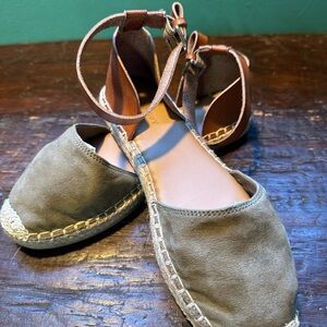 leather and suede espadrills
